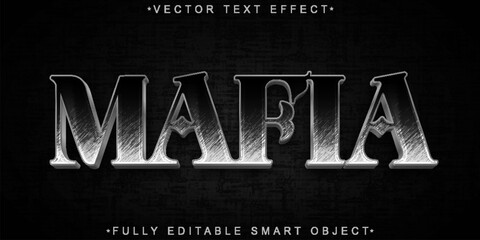 Poster - Dark Black Gangster Mafia Vector Fully Editable Smart Object Text Effect