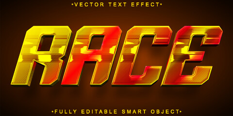 Poster - Orange Speed Race Vector Fully Editable Smart Object Text Effect