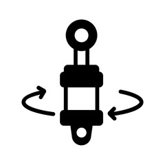 Vector solid black icon for Rotatory actuator