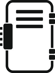 Poster - Black glyph icon for electronic signature pad being used to sign an important document
