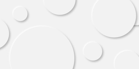 Abstract gray geometric modern circle background Neomorphs design. circle shape overlap design abstract Minimal style white neomorphism website banner, Vector business presentation background
