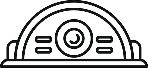 Wall Mural - Simple line icon of a smart home security camera, providing safety and peace of mind