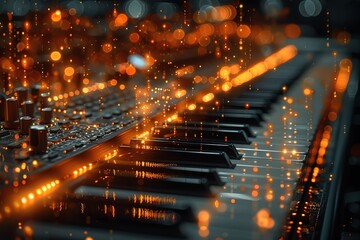 Poster - A keyboard with a glowing effect on it