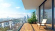 © SoGood - Tack sharp photo of a simplistic balcony, single chair, city view