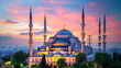 © seksun - Historic beauty of the Blue Mosque in Istanbul, with its minarets and domes against a twilight sky