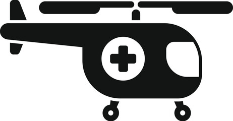 Poster - black silhouette of a medical helicopter, symbolizing emergency medical services