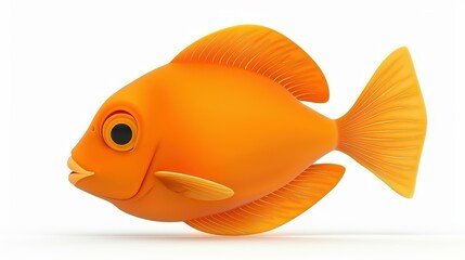 Wall Mural - Vibrant 3D cartoon fish illustration on a white background.