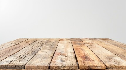 Wall Mural - Table made of wood against white background