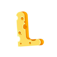 Sticker - Cheese Letter L 3D Effect