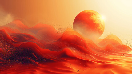 Wall Mural - Bright Orange Background with Geometric Shapes for Advertising High Resolution Professional Design