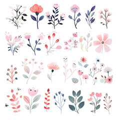 Naklejka na meble 2D flower and leaf cards in various styles