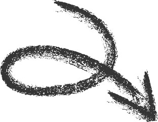 Poster - crayon hand drawn arrow icon. pencil and brush scribbles sketch. grunge charcoal textured doodle. ch