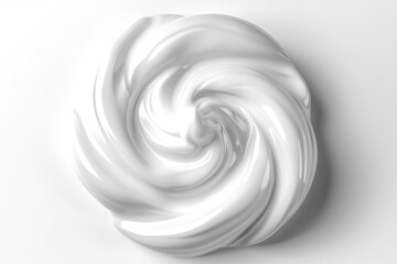 Canvas Print - A swirl of whipped cream on a clean white surface, perfect for food photography or dessert styling