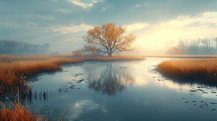 Aufkleber - Dead marsh. Generative AI.