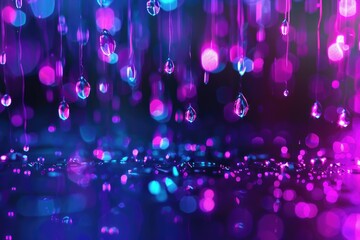 Poster - Water droplets suspended from the ceiling, a unique and fascinating display