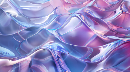 Wall Mural - Wavy Glass Shapes Background Stock Illustration