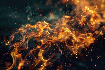 Aufkleber - Close-up shot of a flame on a dark backdrop