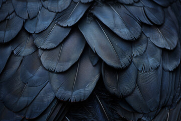 Wall Mural - black feathers abstract background, texture wallpaper design for banner and poster, dark gray feathe