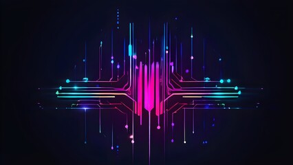 artificial intelligence symbolized in a minimalist abstract wallpaper illustration