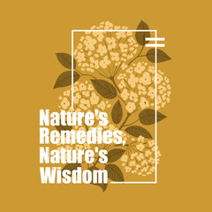 Wall Mural - Nature's remedies,nature's wisdom typography slogan for t shirt printing, vector illustration.