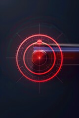 Aufkleber - A close-up shot of a clock with a red light indicator