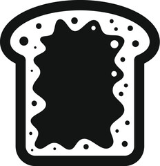 Wall Mural - Minimalist icon of a bread slice covered with chocolate cream, ideal for breakfast and food related designs