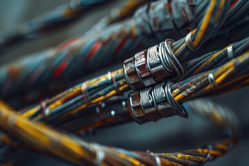 Aufkleber - A detailed view of a cluster of wires