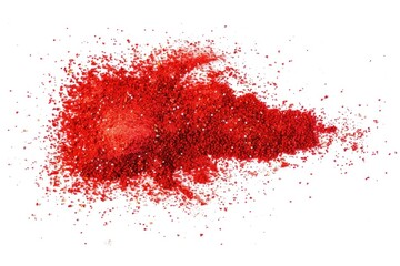 Poster - A compact pile of bright red powder sits on a clean white surface