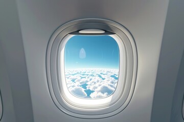 Aufkleber - A glimpse of the sky from an airplane window, suitable for travel or adventure-related content
