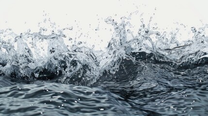 Poster - A close-up shot of a wave breaking with water splashing