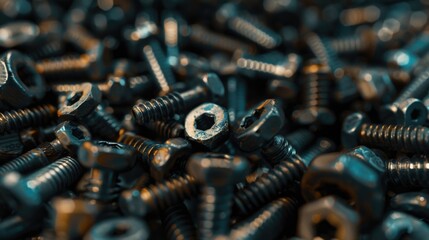 Aufkleber - A collection of screws stacked on top of each other