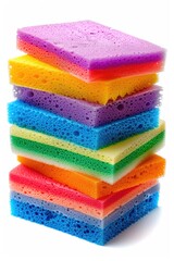 Poster - A pile of sponges placed on a clean white surface