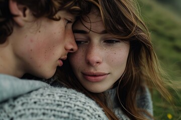 Sticker - Young couple embracing each other