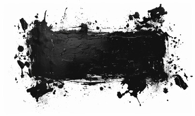 Wall Mural - Black watercolor grunge banner background with paint splashes and splatters