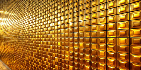 Wall Mural - golden wall, background, bricks