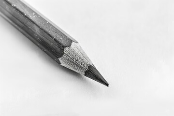 Aufkleber - A close-up shot of a pencil on a white surface, suitable for use in illustrations or still life photography