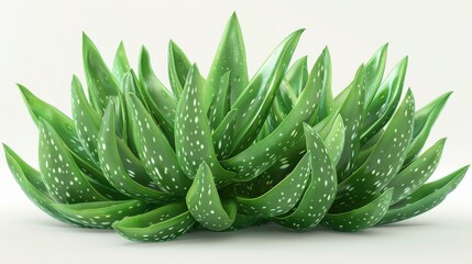 Sticker - Realistic photo of Green Aloe vera vegetable plant, many angles and view side top front cluster pile group isolated on white transparent background cutout,Mockup template for artwork graphic design 