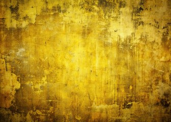 Poster - Dirty rough yellow grunge background texture with scratches and worn-out surface, perfect for design elements or abstract art with vintage urban decay feel.