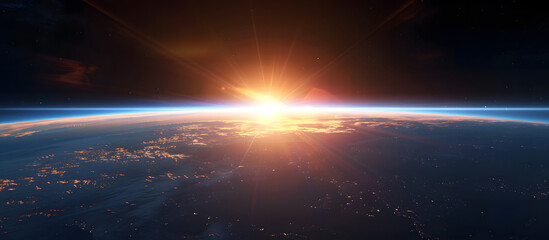 Wall Mural - sunrise from space