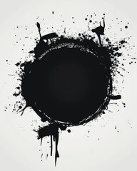 Wall Mural - Black painted grunge round stains background, template for modern urban design