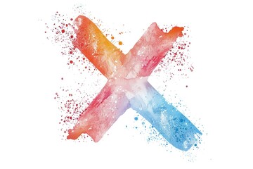 Poster - A close-up view of a pair of scissors in a watercolor painting style