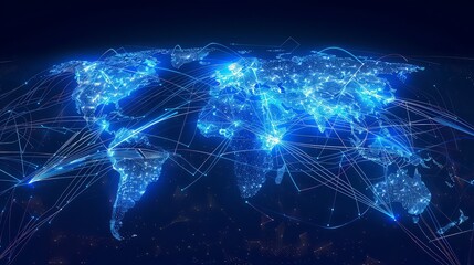 Global data network, illustration