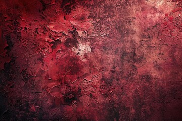 Poster - A close-up shot of a red painted wall with peeling paint