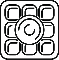 Poster - Simple icon of a smart home control panel with a central button