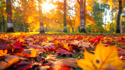 autumn leaves in the park