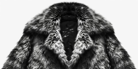 Aufkleber - Close-up shot of a luxurious fur coat in monochrome