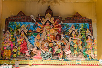 still picture image of Godess Durga being worshipped on the occasion of Durga puja festival in India