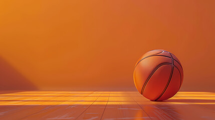 Wall Mural - 3D rendering of a basketball