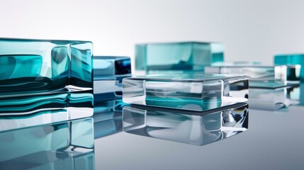 Poster - Modern App Interface Design Featuring Glass and Crystal Elements with Transparent Effects and Natural Lighting
