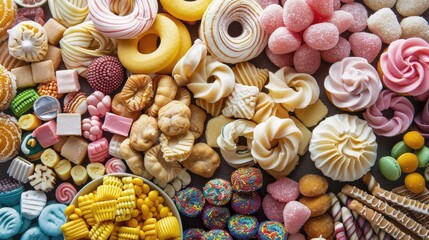 Wall Mural - Varieties of sugary treats